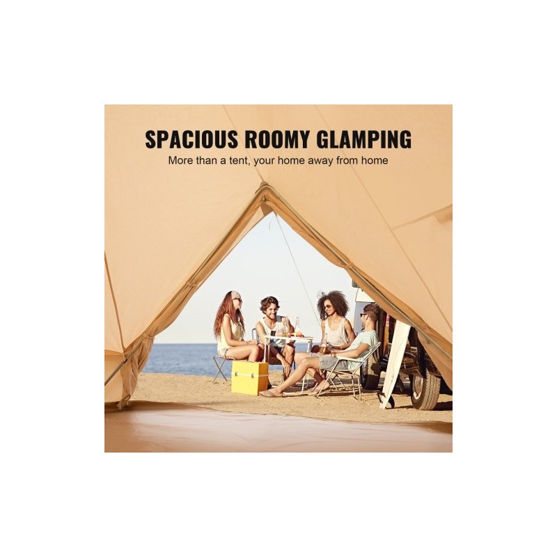 300gsm puuvillacanvas kupoliteltta 4 m 5–8 hengelle 540gsm PVC-lattia