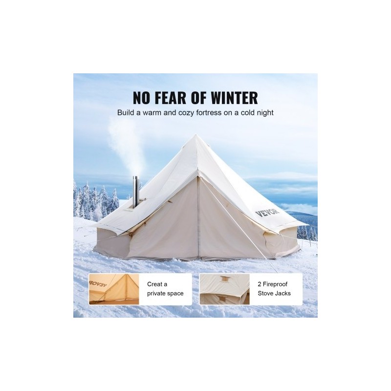 300gsm puuvillacanvas kupoliteltta 4 m 5–8 hengelle 540gsm PVC-lattia