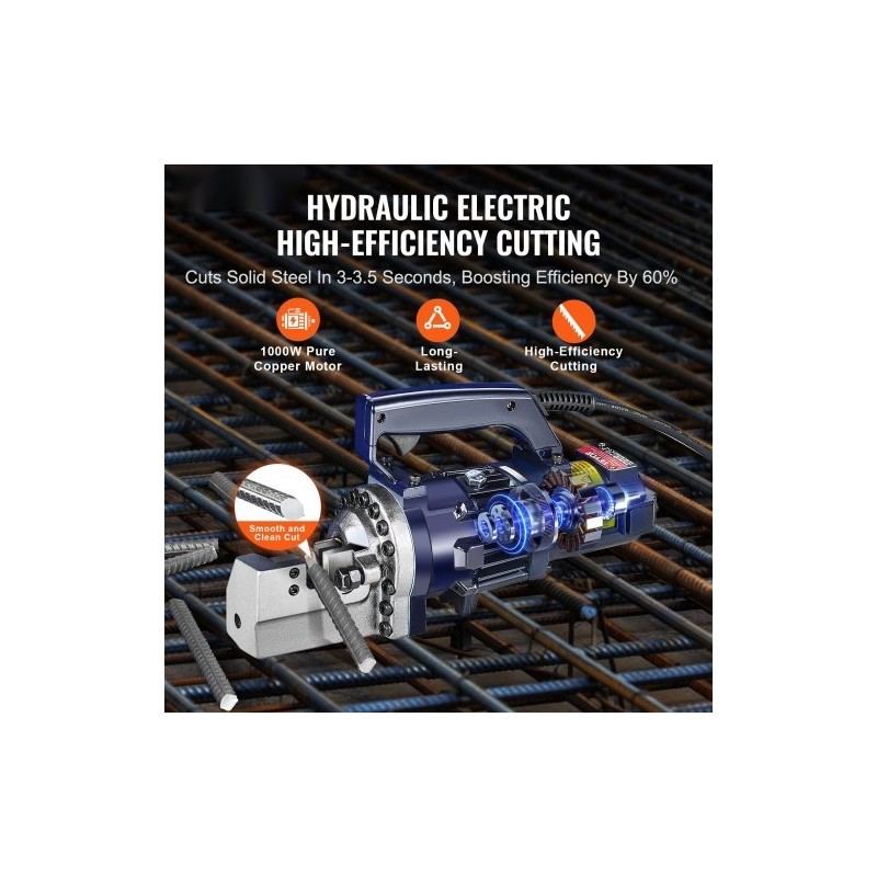 Hydraulinen sähkökäyttöinen raudoitusleikkuri 1000W 4–20 mm RC-20