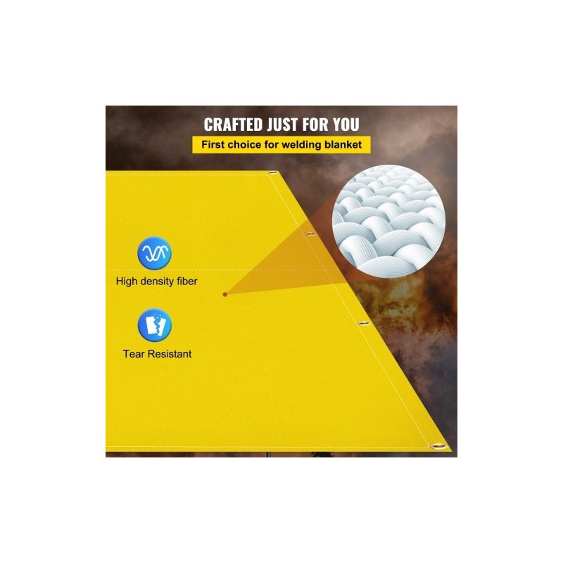 Hitsaus- ja palosuojapeite lasikuitukangas 2,4 x 3,05 m messinkirenkailla