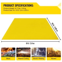 Hitsaus- ja palosuojapeite lasikuitukangas 2,4 x 3,05 m messinkirenkailla