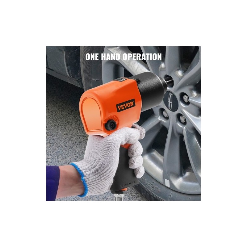 Paineilmakäyttöinen iskumutterinväännin puoli tuuman neliökiinnitys alumiinirunkoinen kevyt ja ergonominen autohuoltoon