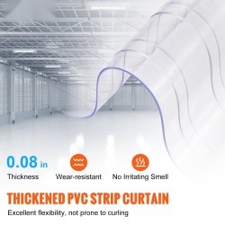 PVC-nauhaovi rulla 5000 cm 20 cm 2 mm uritettu läpinäkyvä