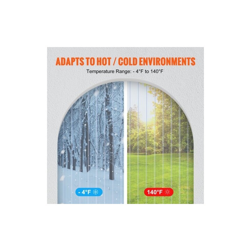 PVC-nauhaovi rulla 5000 cm 20 cm 2 mm uritettu läpinäkyvä