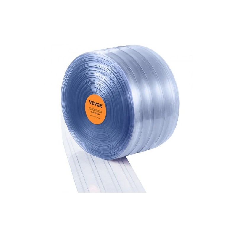 PVC-nauhaovi rulla 5000 cm 20 cm 2 mm uritettu läpinäkyvä