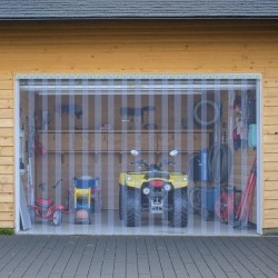 Läpinäkyvä PVC liuskaverhorulla 30,48 m 30,5 cm leveät liuskat 3 mm