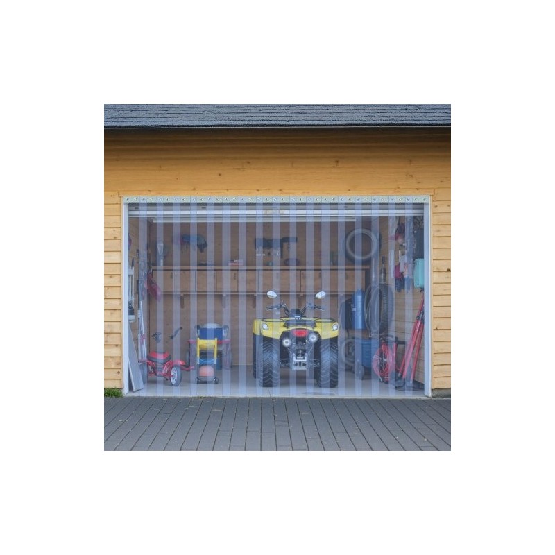 Läpinäkyvä PVC liuskaverhorulla 30,48 m 30,5 cm leveät liuskat 3 mm