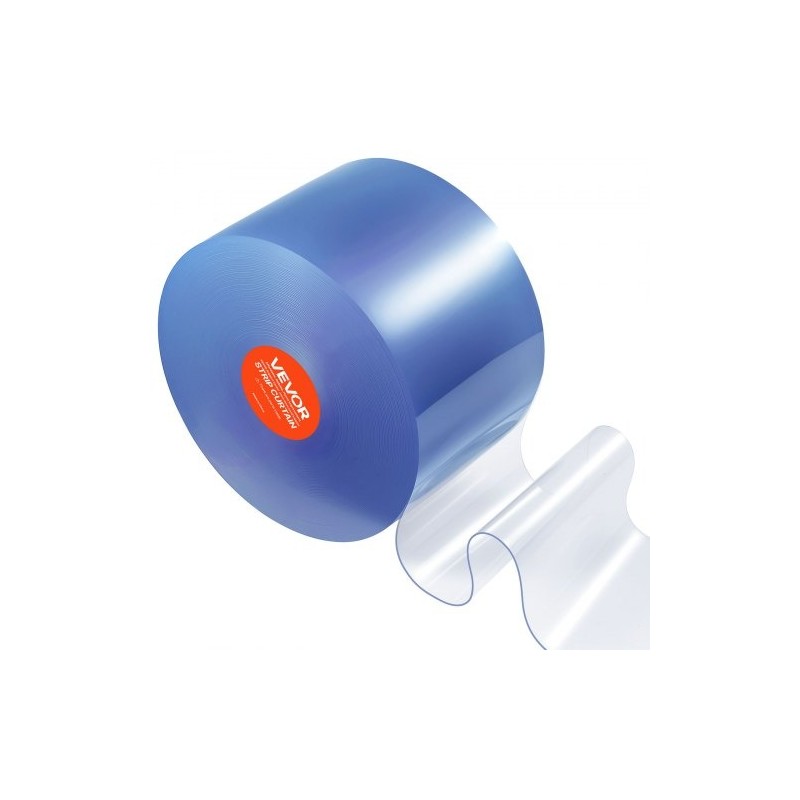 Läpinäkyvä PVC liuskaverhorulla 30,48 m 30,5 cm leveät liuskat 3 mm