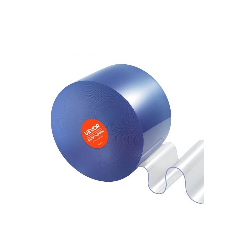 Läpinäkyvä PVC liuskaverhorulla 30,48 m 30,5 cm leveät liuskat 3 mm