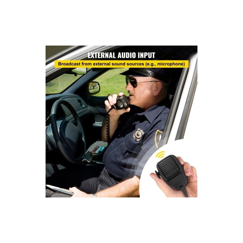 Hätävaroitussarja 200W 12V muovikotelo 125 dB 9 ääntä käsimikrofoni ajoneuvoihin