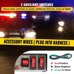 Hätävaroitussarja 200W 12V muovikotelo 125 dB 9 ääntä käsimikrofoni ajoneuvoihin