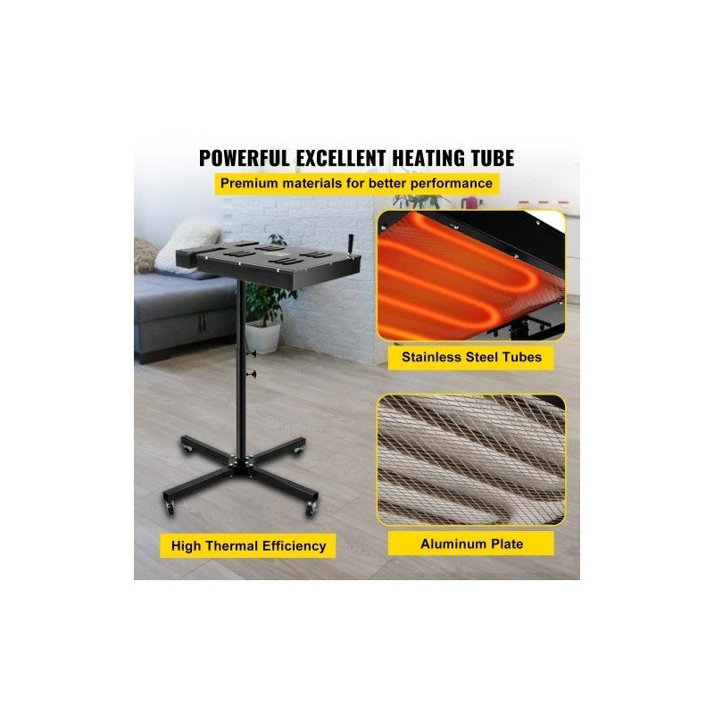 Silkkipainon pikakuivain teräsrunkoinen 45x60 cm 2000 wattia lämpötilanäytöllä