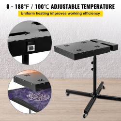 Silkkipainon pikakuivain teräsrunkoinen 45x60 cm 2000 wattia lämpötilanäytöllä