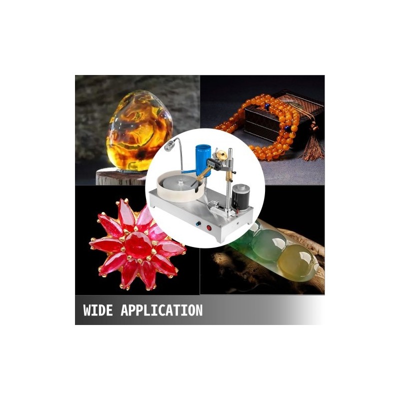 Jalokivien fasetointikone metallirunko digitaalinen kulmanäyttö vesiallas portaaton nopeussäätö