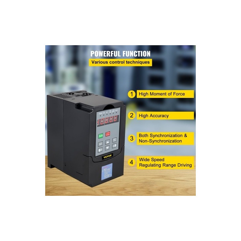 Taajuusmuuttaja 4 kW vaihtojännite 200-260 V 3-vaiheinen ulostulo 0.1-400 Hz