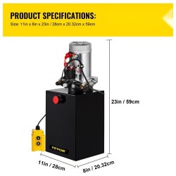 Hydraulinen tehopaketti 20 kvartin terässäiliö 12 voltin kaksoisvaikutteinen kippiperävaunuille
