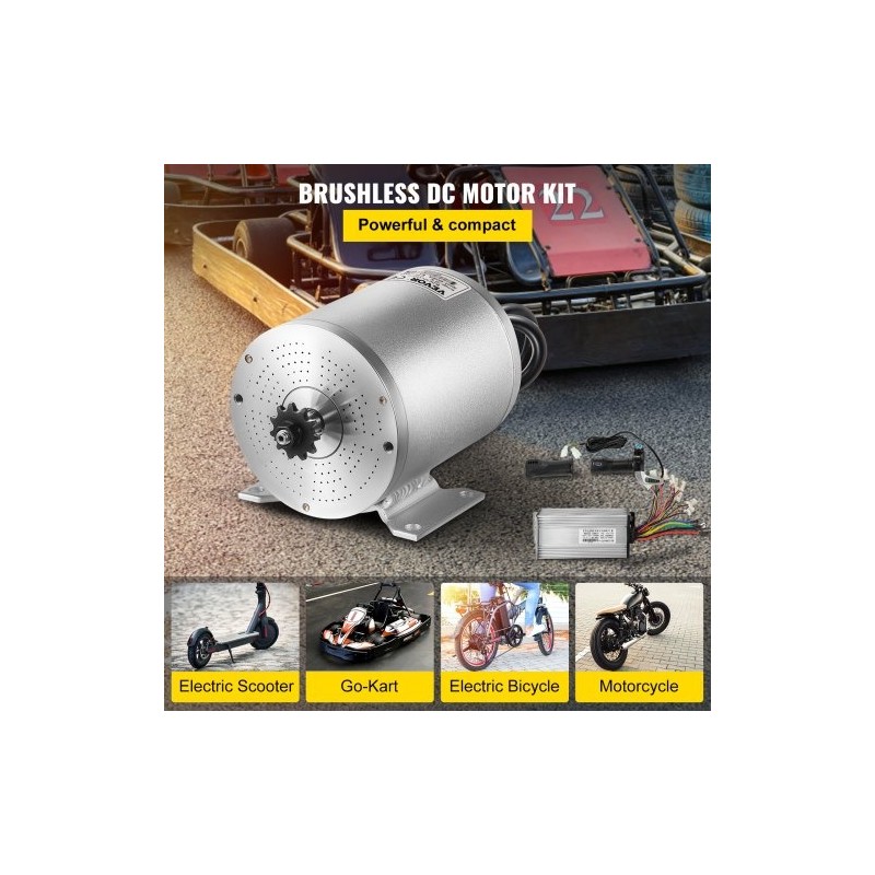 Harjaton tasavirtamoottoripaketti 48V 2000W nimellisnopeus 4300 34A-ohjaimella LCD-kaasukahvalla