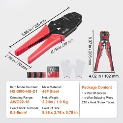 Räikkäpihdit 0,5–6 mm² lämpökutisteliittimille, nylonliittimille ja holkkoliittimille räikemekanismilla korkeakovuus-terästä