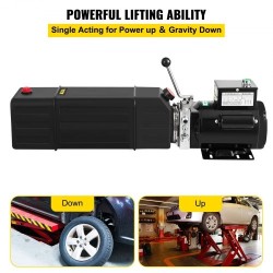 Hydraulinen yksivaiheinen yksitoiminen sähköpumppu 15 litran muovisäiliöllä autonostimiin 208–230 volttia