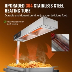 Pöytämallinen ranskanperunoiden lämpölaite 304-ruostumatonta terästä 750 W 40-50 °C