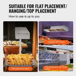 Pöytämallinen ranskanperunoiden lämpölaite 304-ruostumatonta terästä 750 W 40-50 °C