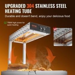 Lämpölamppu ranskanperunoille ruostumatonta terästä 750 watin teho 40–50 celsiusastetta pöytämalli