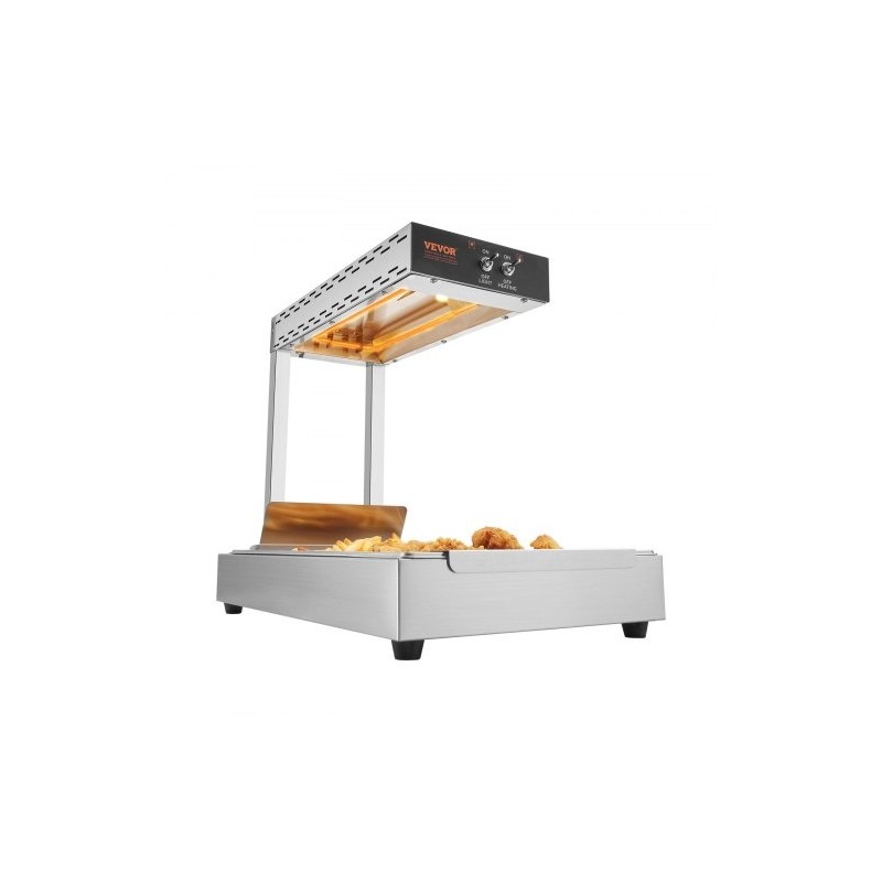 Lämpölamppu ranskanperunoille ruostumatonta terästä 750 watin teho 40–50 celsiusastetta pöytämalli