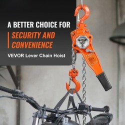 Vipuketjutalja 748 kg G80-luokan galvanoitu hiiliteräsketju 3,1 m Weston-kaksoiskynsijarru 360 asteen koukku