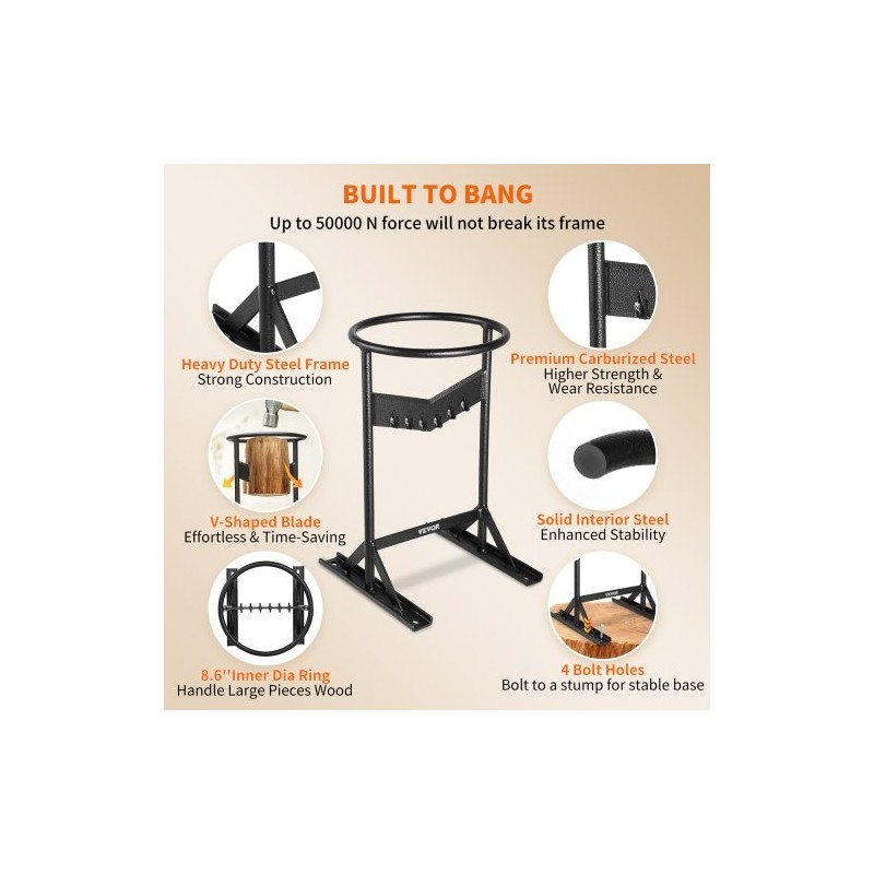 Manuaalinen XL puunkatkaisija jauhemaalattu teräsrunko V-muotoinen terä 21,8 cm