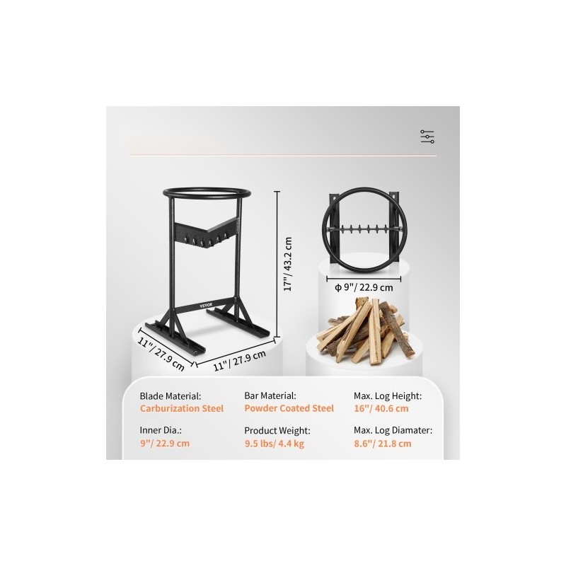 Manuaalinen XL puunkatkaisija jauhemaalattu teräsrunko V-muotoinen terä 21,8 cm