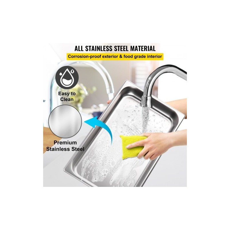 Täysikokoinen 1-säiliöinen sähköinen ruoanlämmitin 9 l ruostumatonta terästä ravintoloihin