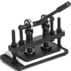 Manuaalinen nahkaleikkuri ja prässikone mangaaniterästä 260 x 120 mm enintään 10 mm