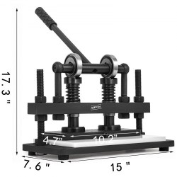 Manuaalinen nahkaleikkuri ja prässikone mangaaniterästä 260 x 120 mm enintään 10 mm