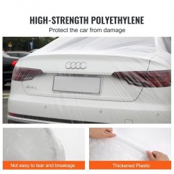 Auton kertakäyttöinen läpinäkyvä suojapeite matalatiheyksinen polyeteenimuovi 3,8 x 6,6 m 10 kpl