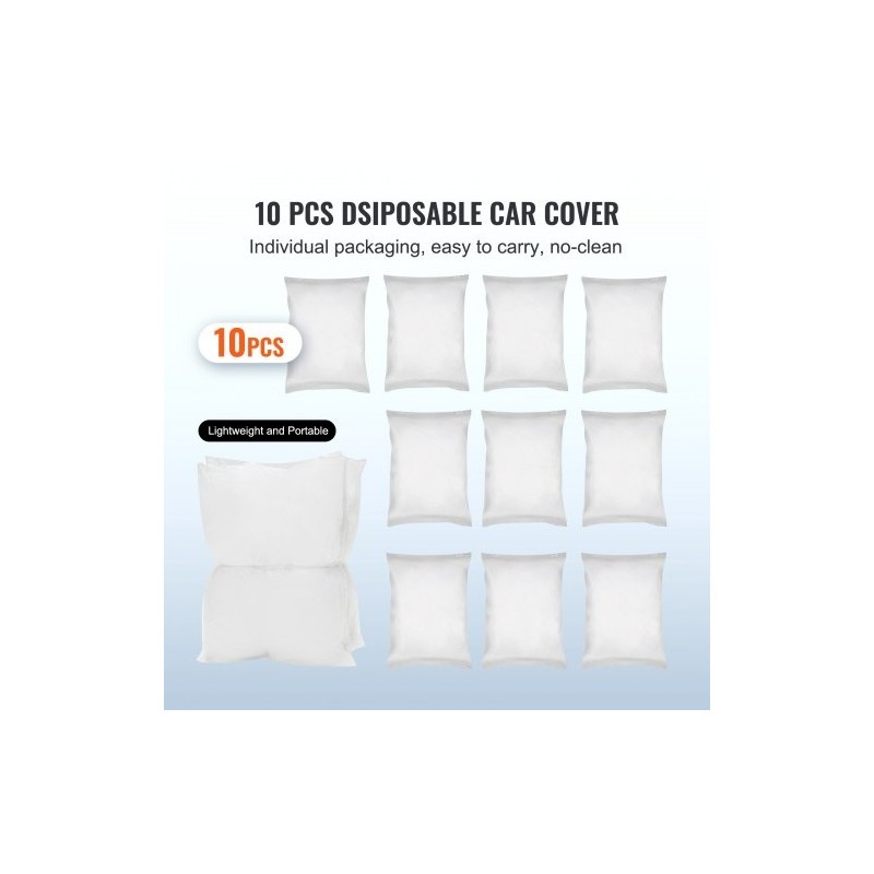 Auton kertakäyttöinen läpinäkyvä suojapeite matalatiheyksinen polyeteenimuovi 3,8 x 6,6 m 10 kpl