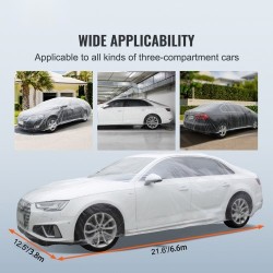 Auton kertakäyttöinen läpinäkyvä suojapeite matalatiheyksinen polyeteenimuovi 3,8 x 6,6 m 10 kpl