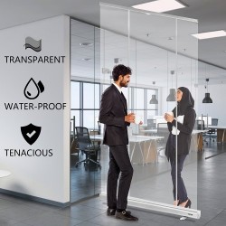 Lattialla seisova rullattava suojaseinä PET-kalvo alumiinijalusta 121x200 cm