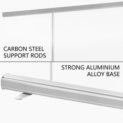 Lattialla seisova rullattava suojaseinä PET-kalvo alumiinijalusta 121x200 cm