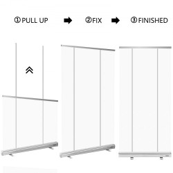 Lattialla seisova rullattava suojaseinä PET-kalvo alumiinijalusta 121x200 cm