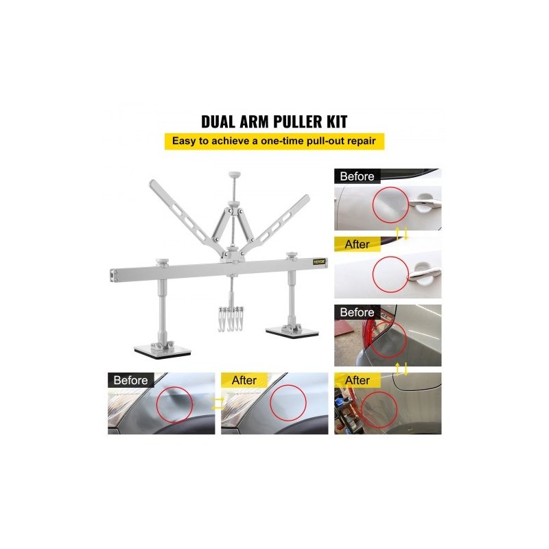 Lommonoitinvipu alumiiniseosta 110 cm kaksivartinen autokorin oikaisuun säädettävillä tukijaloilla