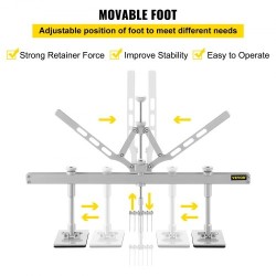 Lommonoitinvipu alumiiniseosta 110 cm kaksivartinen autokorin oikaisuun säädettävillä tukijaloilla