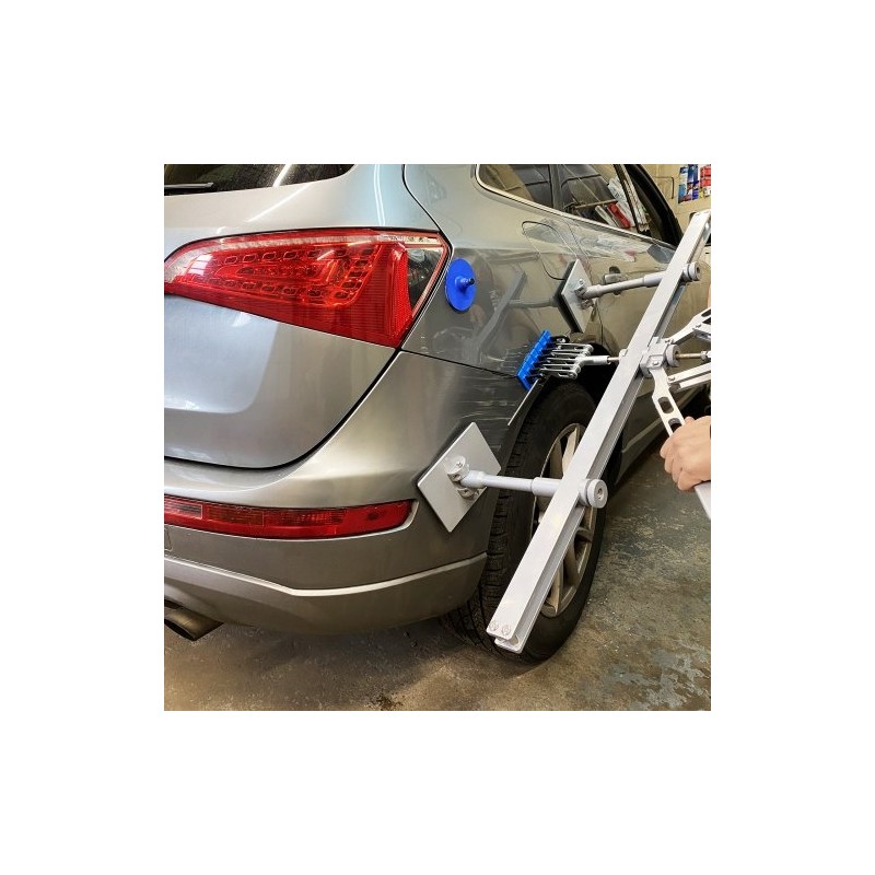 Lommonoitinvipu alumiiniseosta 110 cm kaksivartinen autokorin oikaisuun säädettävillä tukijaloilla