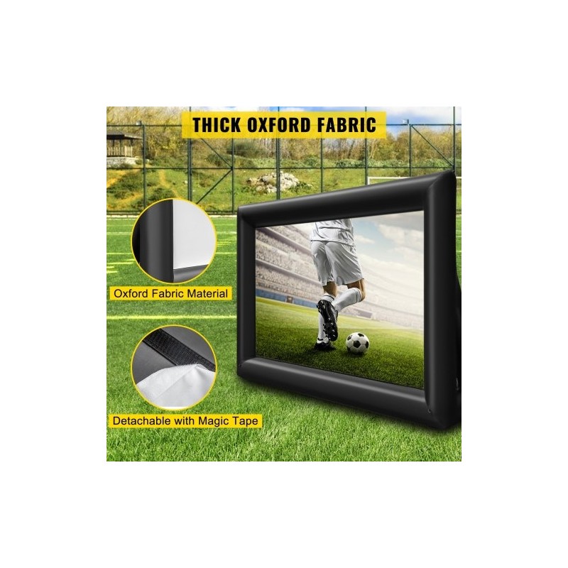 Täytettävä valkokangas ulkokäyttöön 6 m kuvasuhde 16:9 210D oxfordkangas 350W ilmapuhallin