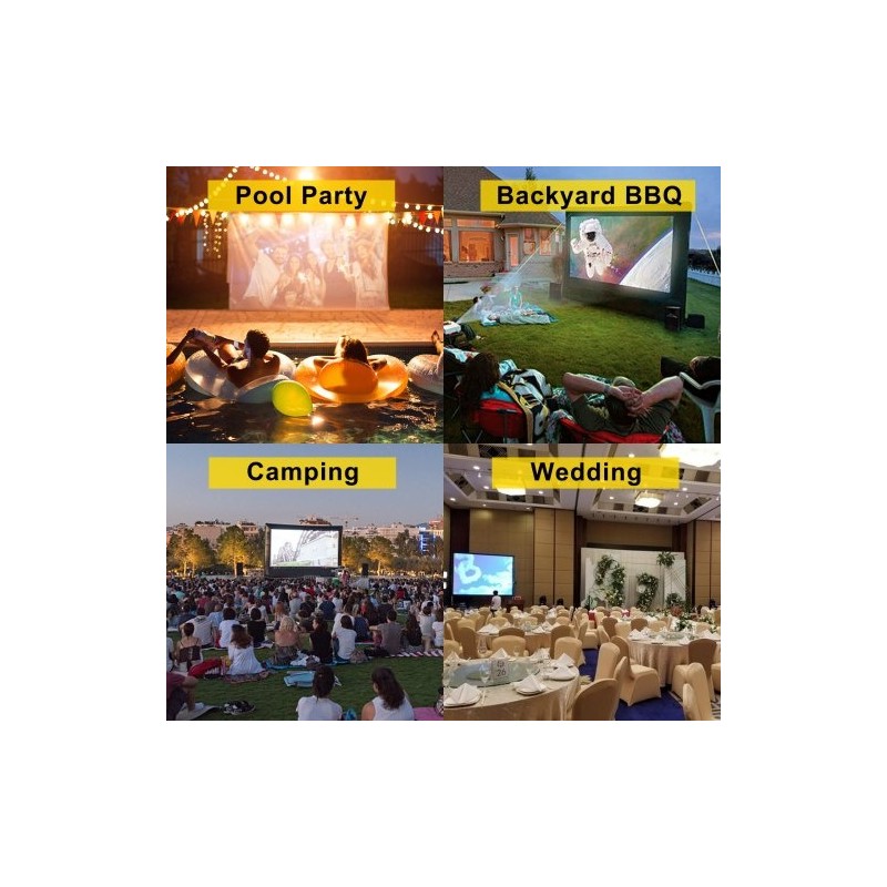 Täytettävä valkokangas ulkokäyttöön 6 m kuvasuhde 16:9 210D oxfordkangas 350W ilmapuhallin