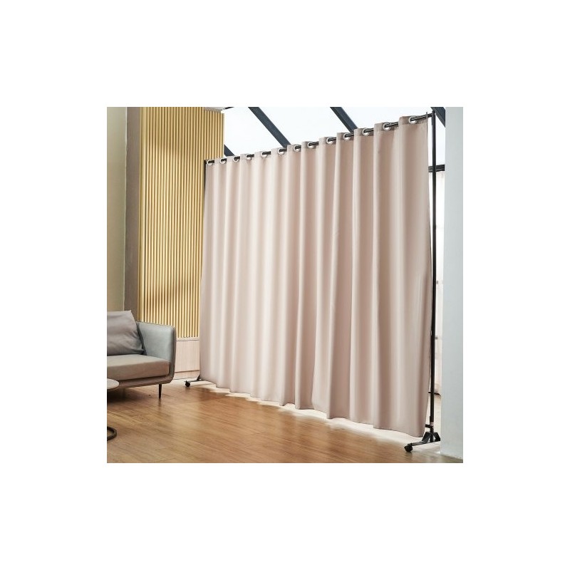 Tilanjakaja sisäkäyttöön 301x30x240,5 cm alumiiniseos ja hiiliteräsrunko polyesterikangas khaki pyörillä