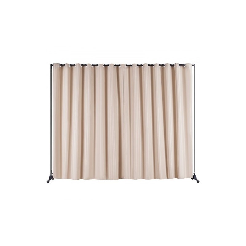 Tilanjakaja sisäkäyttöön 301x30x240,5 cm alumiiniseos ja hiiliteräsrunko polyesterikangas khaki pyörillä