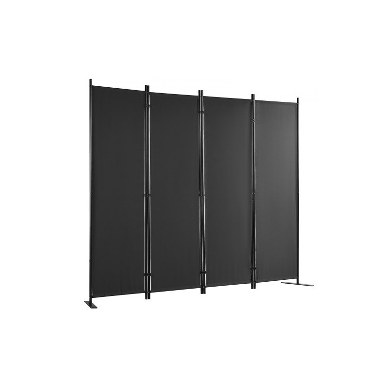 Tilanjakaja 4-paneelinen taitettava hiiliteräsrunko vedenpitävä polyesterikangas 224x30x171 cm sisäkäyttöön