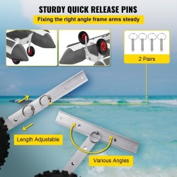 Peräpeiliin asennettava veneen kuljetuspyöräsarja 12 tuuman ilmakumirenkailla alumiiniseosvarret 4 pikalukitustappia 272 kg