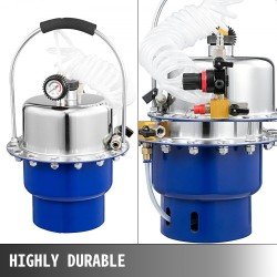 Paineilmainen jarrujen ja kytkimen ilmaussarja viiden litran säiliöllä manometrilla