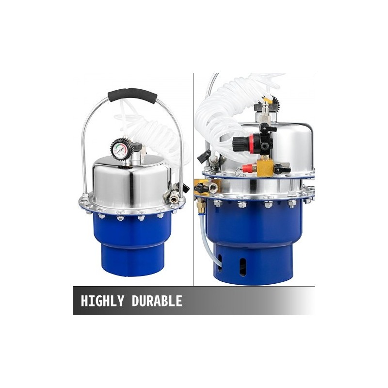 Paineilmainen jarrujen ja kytkimen ilmaussarja viiden litran säiliöllä manometrilla
